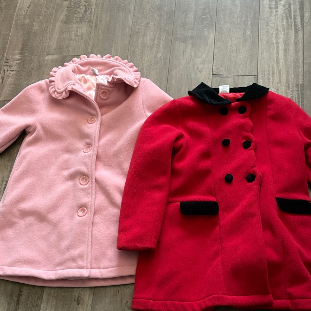 Starting Out Pink and Red Kids' Pea Coats